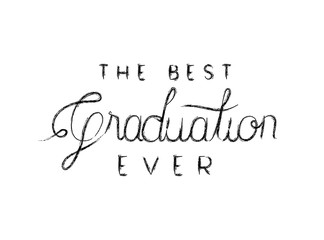 graduation message with hand made font