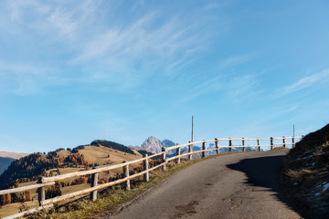 Fototapeta na wymiar mountain path with fence