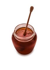 Honey in jar isolated on a white background