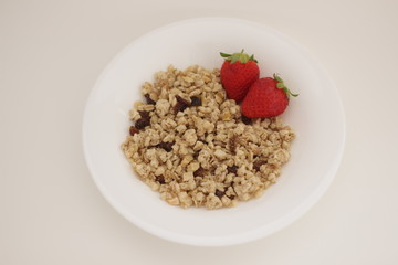 Vitamin breakfast with strawberry