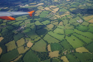 Aerial view of the beautiful landscape around West Sussex