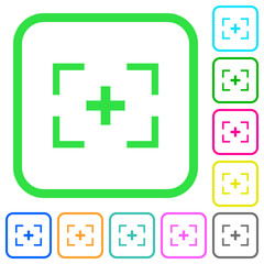 Camera crosshairs vivid colored flat icons