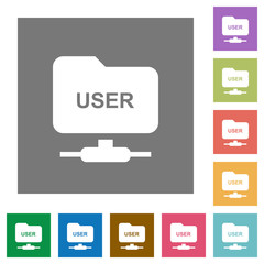 ftp authentication username square flat icons
