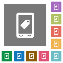 Mobile label square flat icons