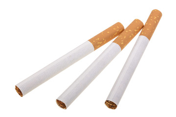 The cigarette isolated on a white background