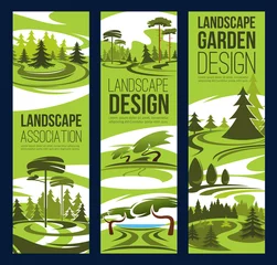 Wall murals Lime green Landscape design, green tree and plant