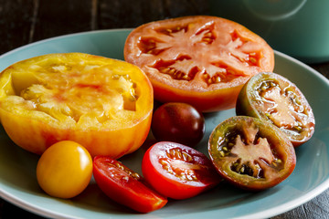 Assortment of Fresh Heirloom Tomatoes