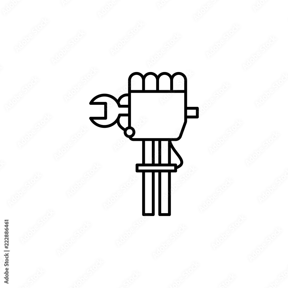 Poster industrial robot artificial intelligence concept line icon. simple element illustration. industrial 