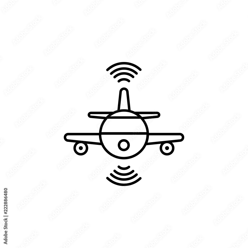 Poster smart plane flying concept line icon. simple element illustration. smart plane flying concept outlin