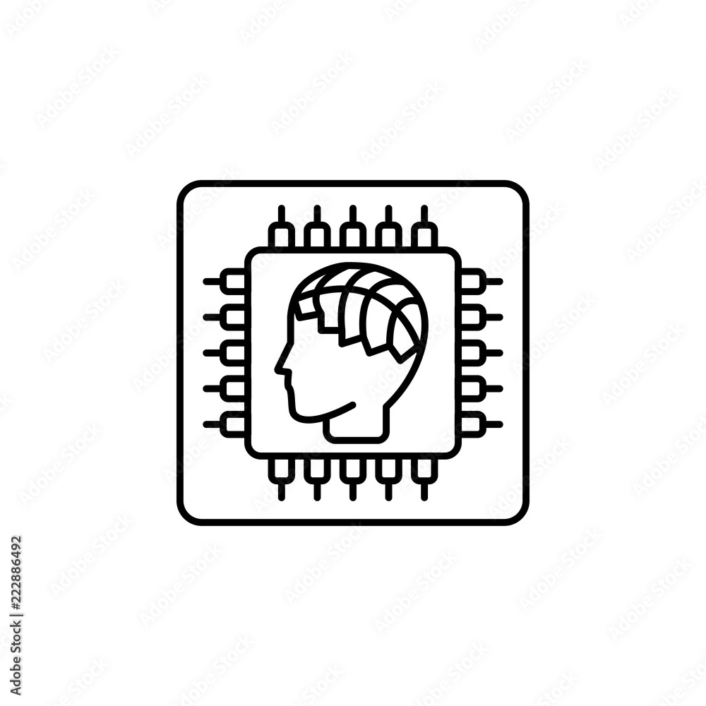 Poster smart machine cheep concept line icon. simple element illustration. smart machine cheep concept outl