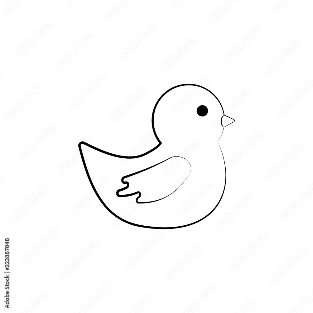 Poster duck toy concept line icon. simple element illustration. duck toy concept outline symbol design from
