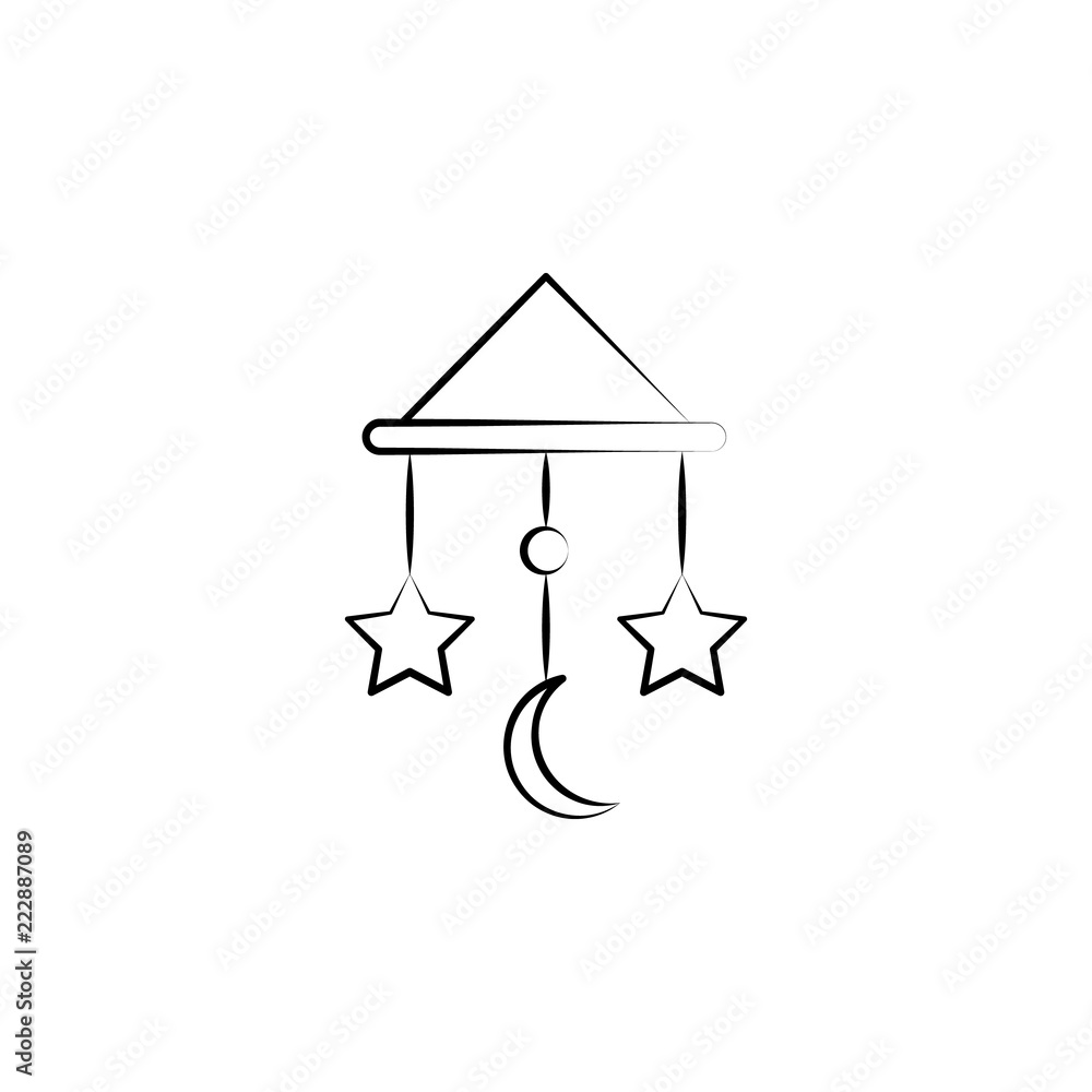 Poster lullaby toy concept line icon. simple element illustration. lullaby toy concept outline symbol desig