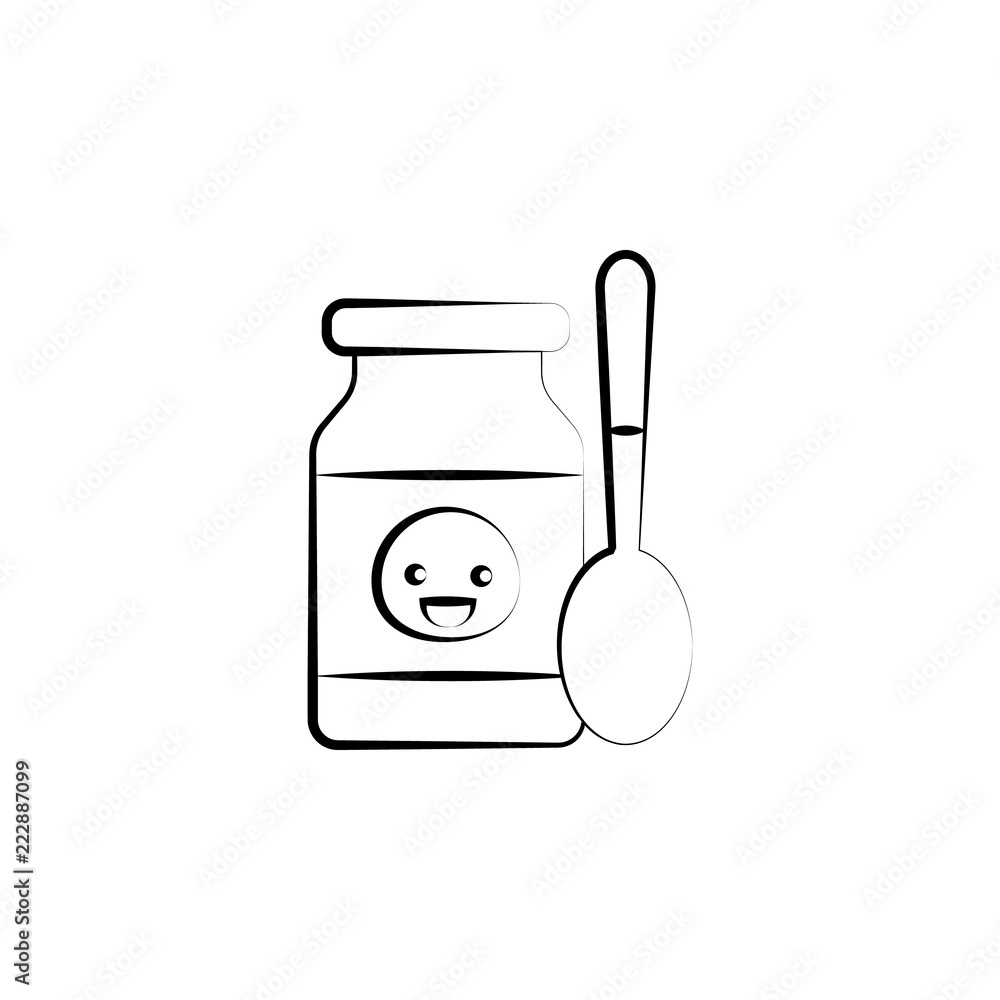 Poster children meals concept line icon. simple element illustration. children meals concept outline symbol