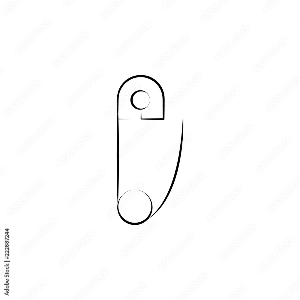 Poster diaper pin concept line icon. simple element illustration. diaper pin concept outline symbol design 
