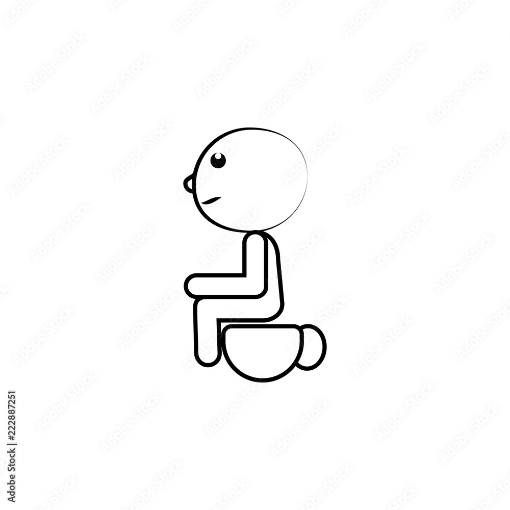 Poster baby poops concept line icon. simple element illustration. baby poops concept outline symbol design 