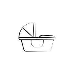 Pushchair of baby concept line icon. Simple element illustration. Pushchair of baby concept outline symbol design from Motherhood set. Can be used for web and mobile UI/UX