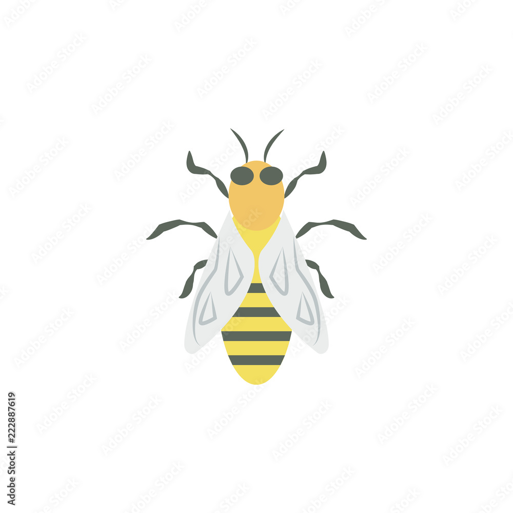 Poster bee colored icon. element of colored autumn icon for mobile concept and web apps. colored bee icon c
