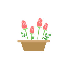 flower in a pot colored icon. Element of colored autumn icon for mobile concept and web apps. Colored flower in a pot icon can be used for web and mobile