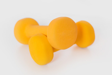 dumbbells weight yellow training