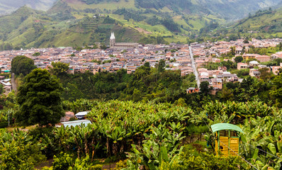 Fototapeta na wymiar A typical view in jardin in Colombia