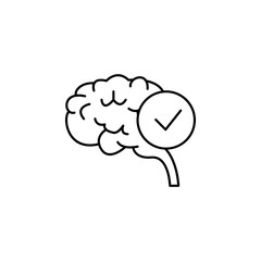 Brain bright healthy concept line icon. Simple element illustration. Brain bright healthy concept outline symbol design from Probiotics set. Can be used for web and mobile
