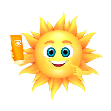 sun cartoon character-sunblocker