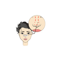 surgery correcting nose colored icon. Element of beauty and anti aging icon for mobile concept and web apps. Color surgery correcting nose icon can be used for web and mobile
