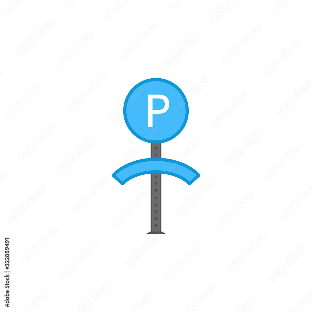 Poster parking area colored icon. element of road signs and junctions icon for mobile concept and web apps.