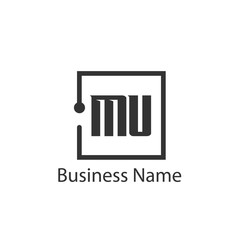 Initial Letter MU Logo Template Design