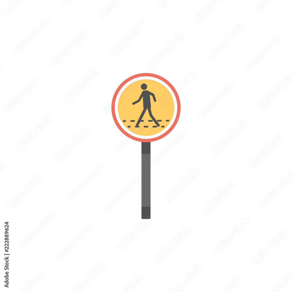 Poster crosswalk sign colored icon. element of road signs and junctions icon for mobile concept and web app