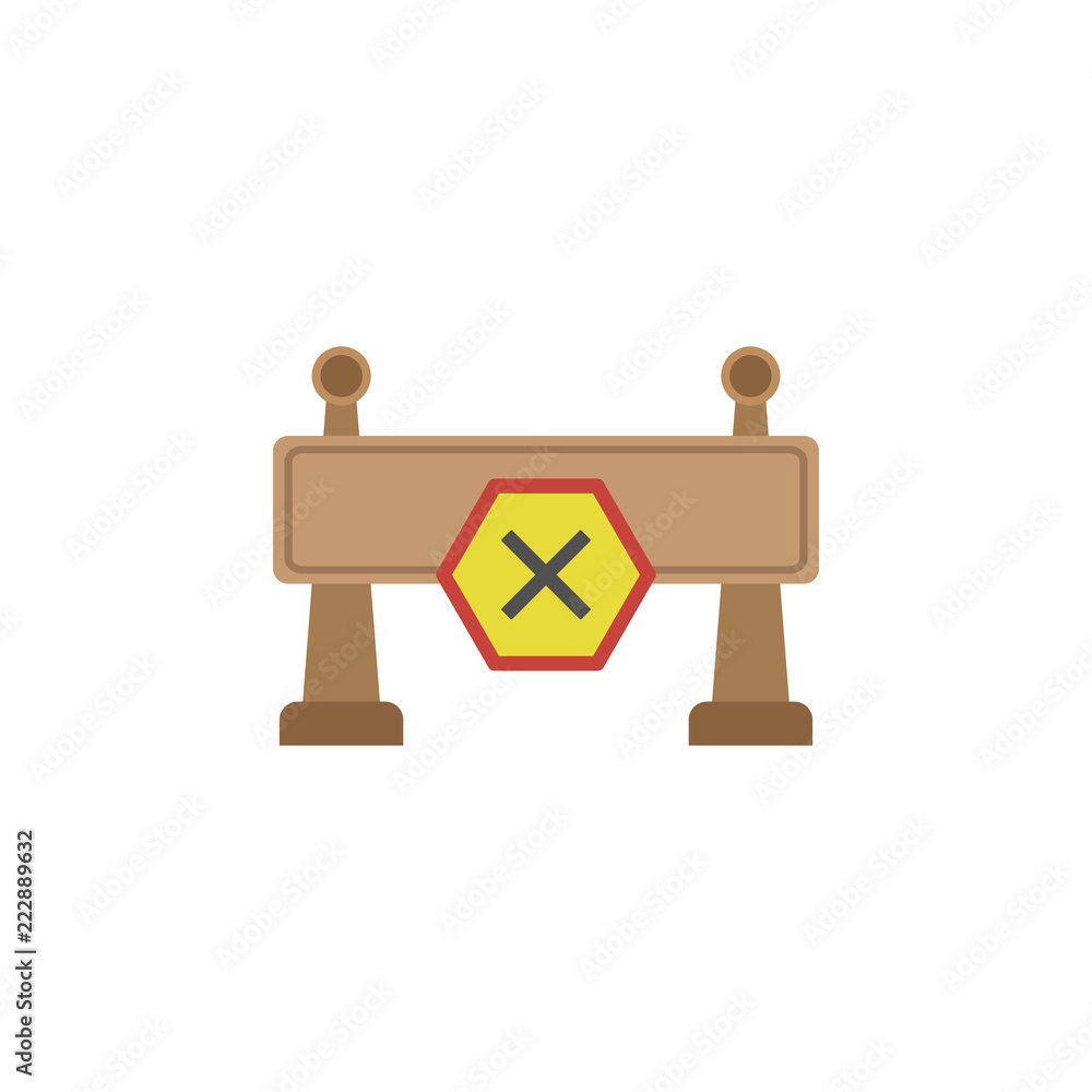 Poster barricade colored icon. element of road signs and junctions icon for mobile concept and web apps. co