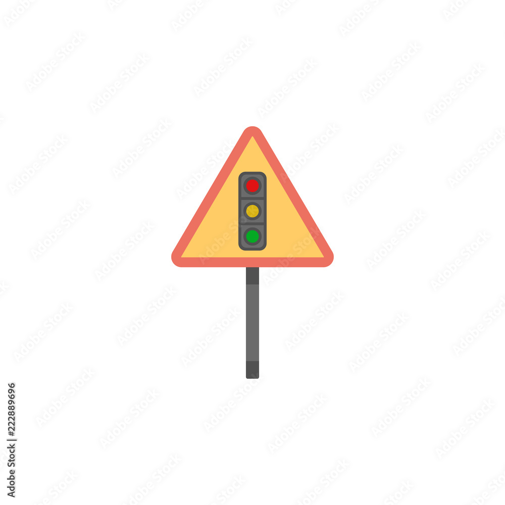 Poster traffic alerts colored icon. element of road signs and junctions icon for mobile concept and web app
