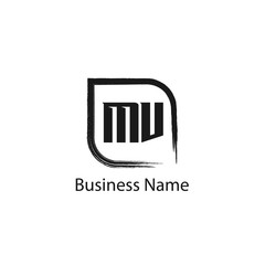Initial Letter MV Logo Template Design
