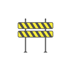 Barricade colored icon. Element of road signs and junctions icon for mobile concept and web apps. Colored Barricade can be used for web and mobile