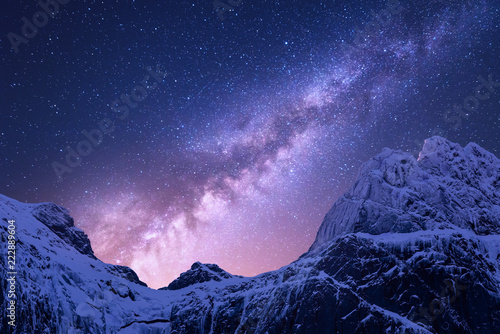 Milky Way Above Snowy Mountains Space Fantastic View With Snow Covered Rocks And Starry Sky At Night In Nepal Mountain Ridge And Sky With Stars In Himalayas Landscape With Purple Milky Way Milky Way Above Snowy Mountains Space Fantastic View With Snow Covered Rocks And Starry Sky At Night In Nepal Mountain Ridge And Sky With Stars In Himalayas Landscape With Purple Milky Way