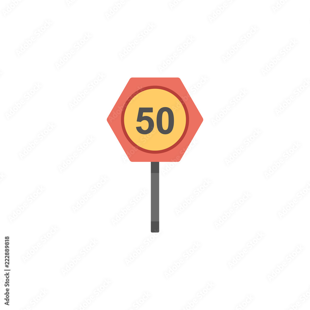 Aufkleber fifty km colored icon. element of road signs and junctions icon for mobile concept and web apps. col
