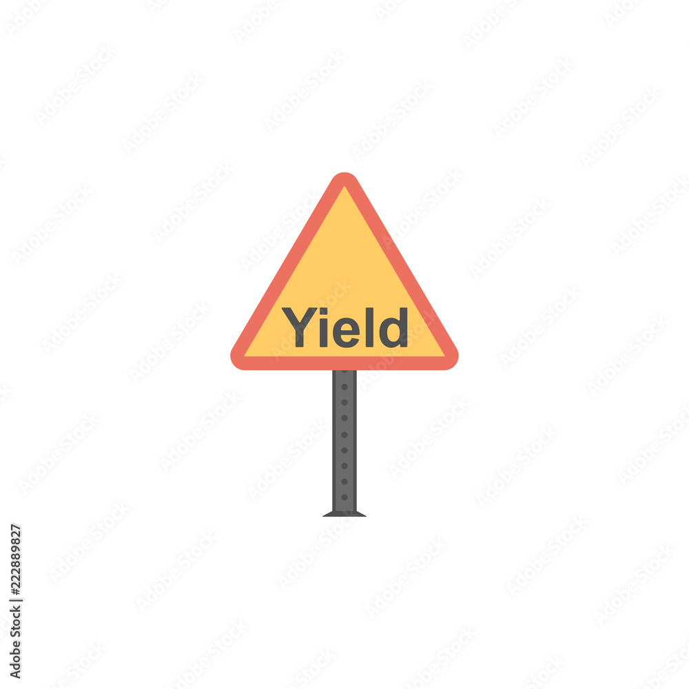 Poster yield sign colored icon. element of road signs and junctions icon for mobile concept and web apps. c