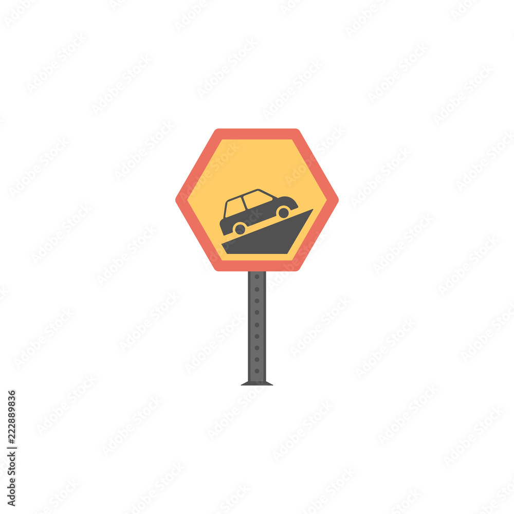 Poster steep upwards colored icon. element of road signs and junctions icon for mobile concept and web apps