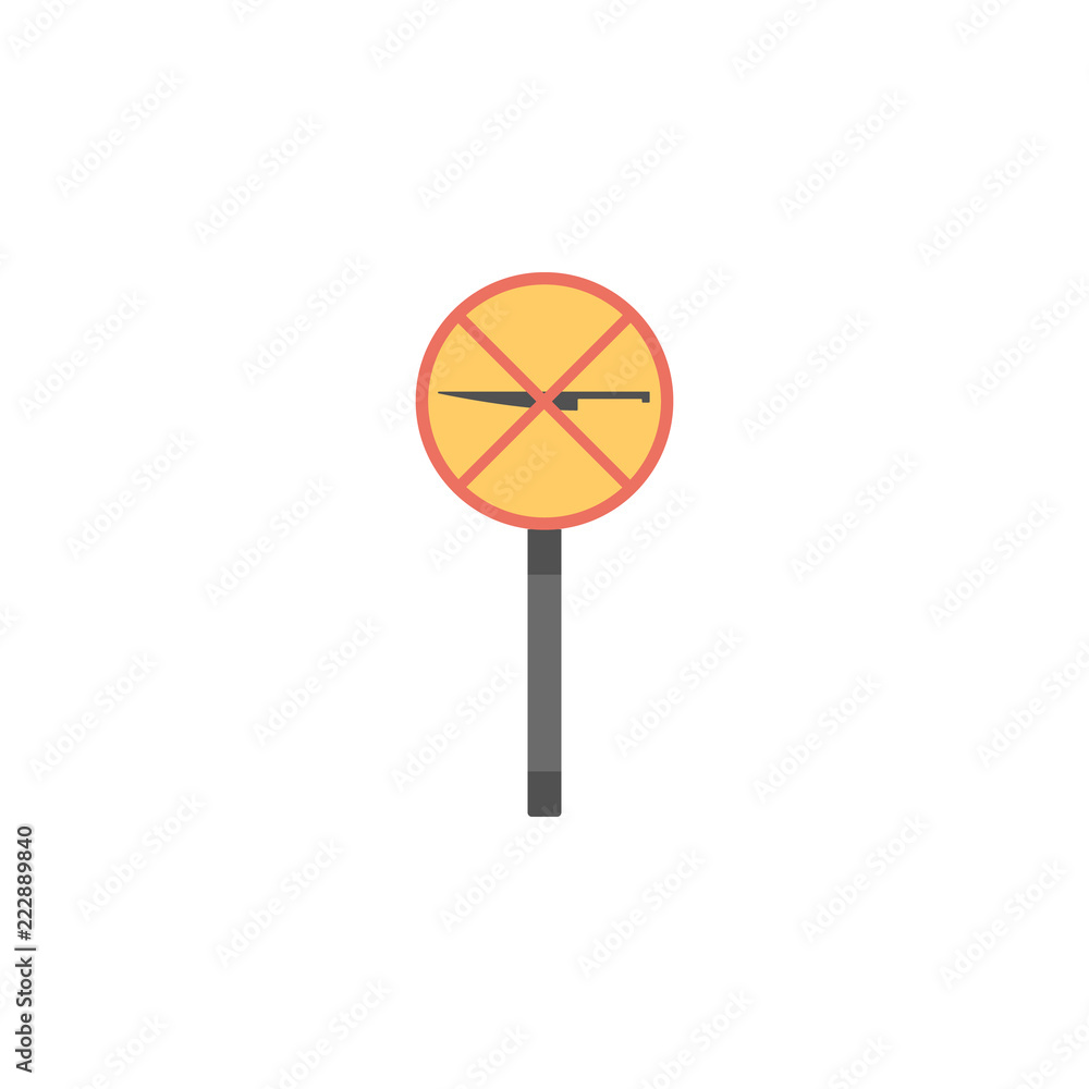Poster no knife colored icon. element of road signs and junctions icon for mobile concept and web apps. col