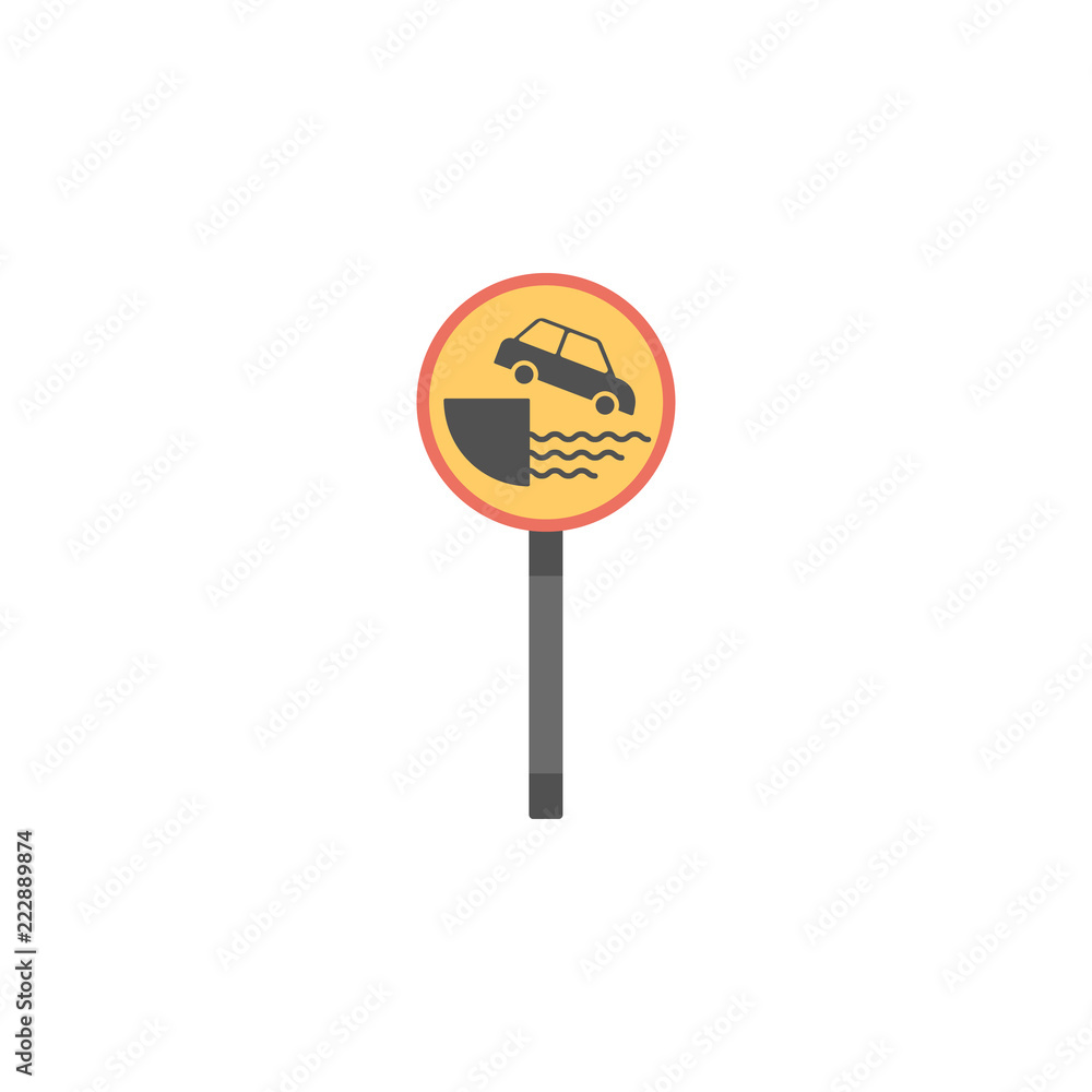 Poster ferry berth colored icon. element of road signs and junctions icon for mobile concept and web apps. 
