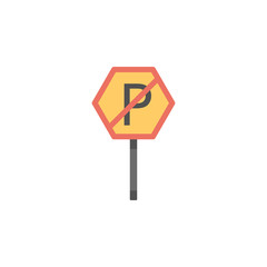 No parking colored icon. Element of road signs and junctions icon for mobile concept and web apps. Colored No parking can be used for web and mobile