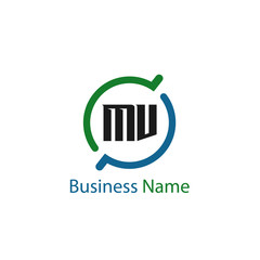 Initial Letter MV Logo Template Design