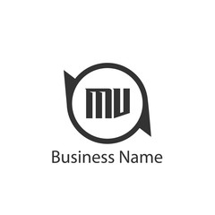 Initial Letter MV Logo Template Design