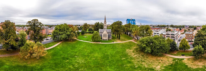 Obraz premium Aerial view of Christ Church Turnham Green, London