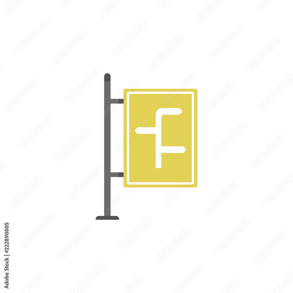 Poster Driving instructions colored icon. Element of road signs and junctions icon for mobile concept and web apps. Colored Driving instructions can be used for web and mobile