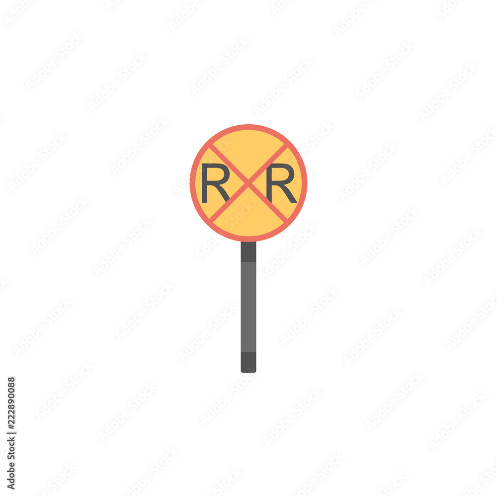 Poster railroad cross sign colored icon. element of road signs and junctions icon for mobile concept and we