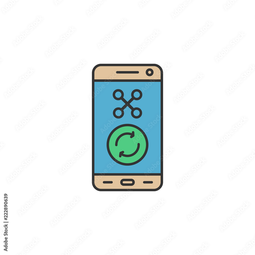 Poster mobile drone control colored icon. element of virtual reality icon for mobile concept and web apps. 