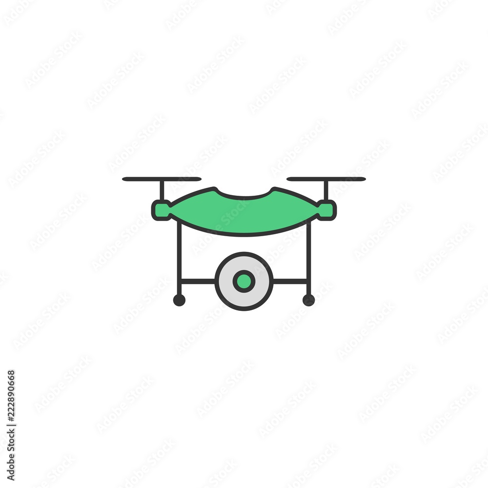 Poster drone web camera colored icon. element of virtual reality icon for mobile concept and web apps. colo