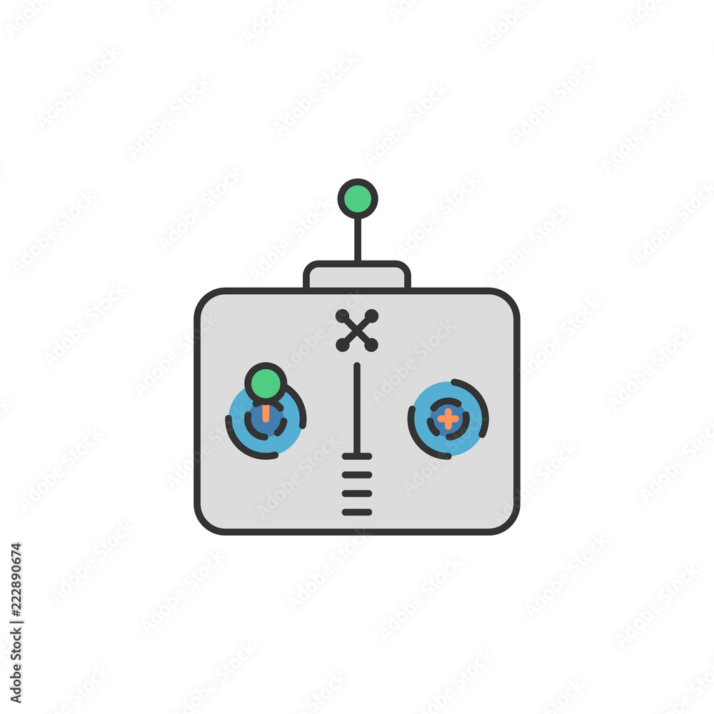 Poster drone control colored icon. element of virtual reality icon for mobile concept and web apps. color d