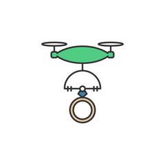 Drone engagement ring colored icon. Element of Virtual reality icon for mobile concept and web apps. Color Drone engagement ring icon can be used for web and mobile